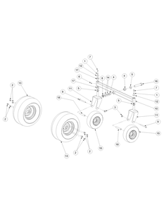 Front Caster And Tire Assembly 50 Inch Diagram and Parts List for Z-FORCE50 17AH3AGP-17AH3AGP709-17AH3AGP710 Cub Cadet Lawn Tractor